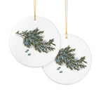 Juniper Sprig Ceramic Ornament