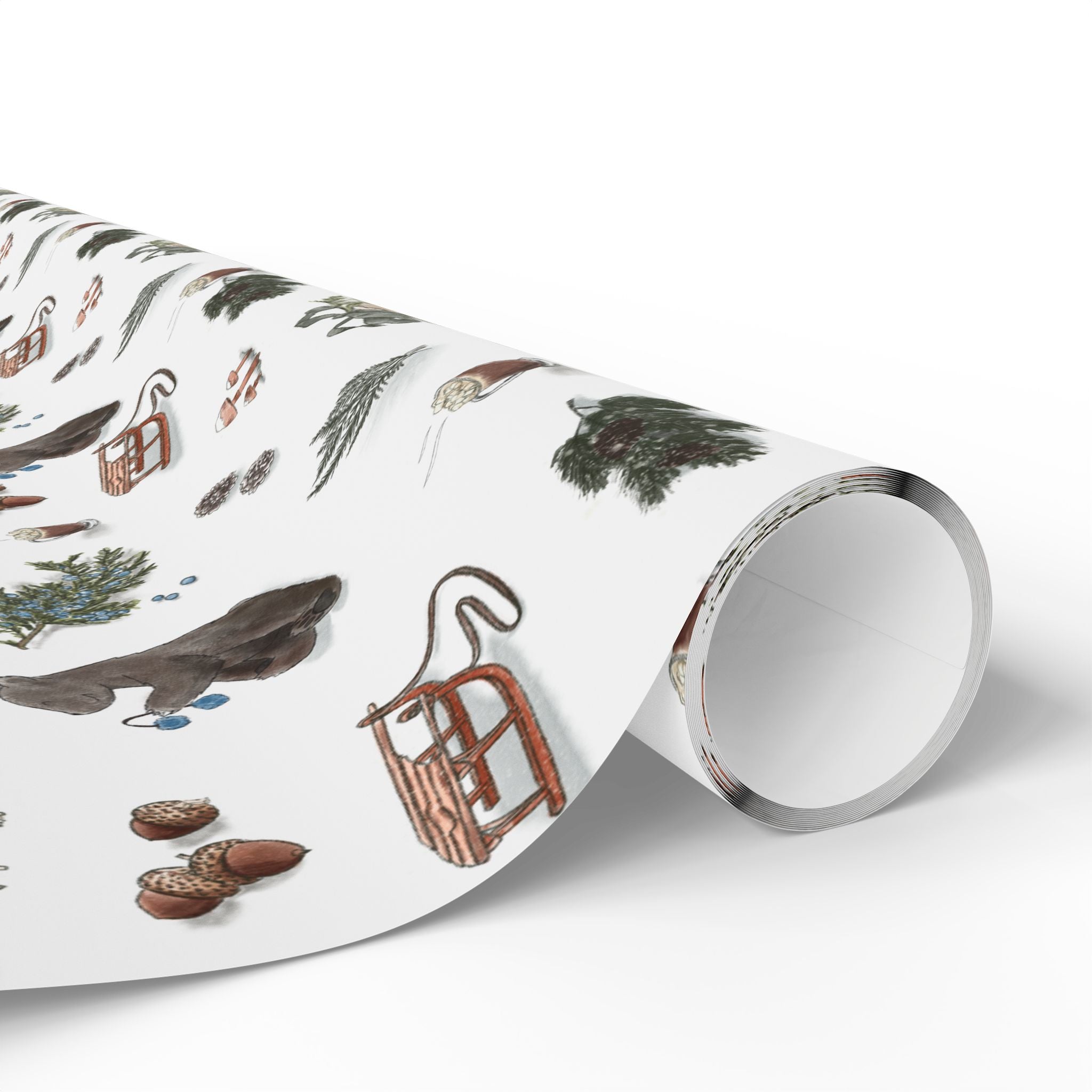 "Evergreen Winter" Illustrated Gift Wrap