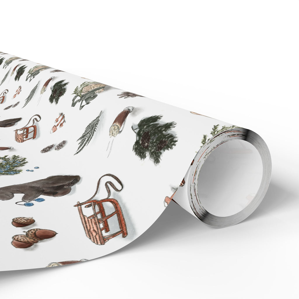 "Evergreen Winter" Illustrated Gift Wrap