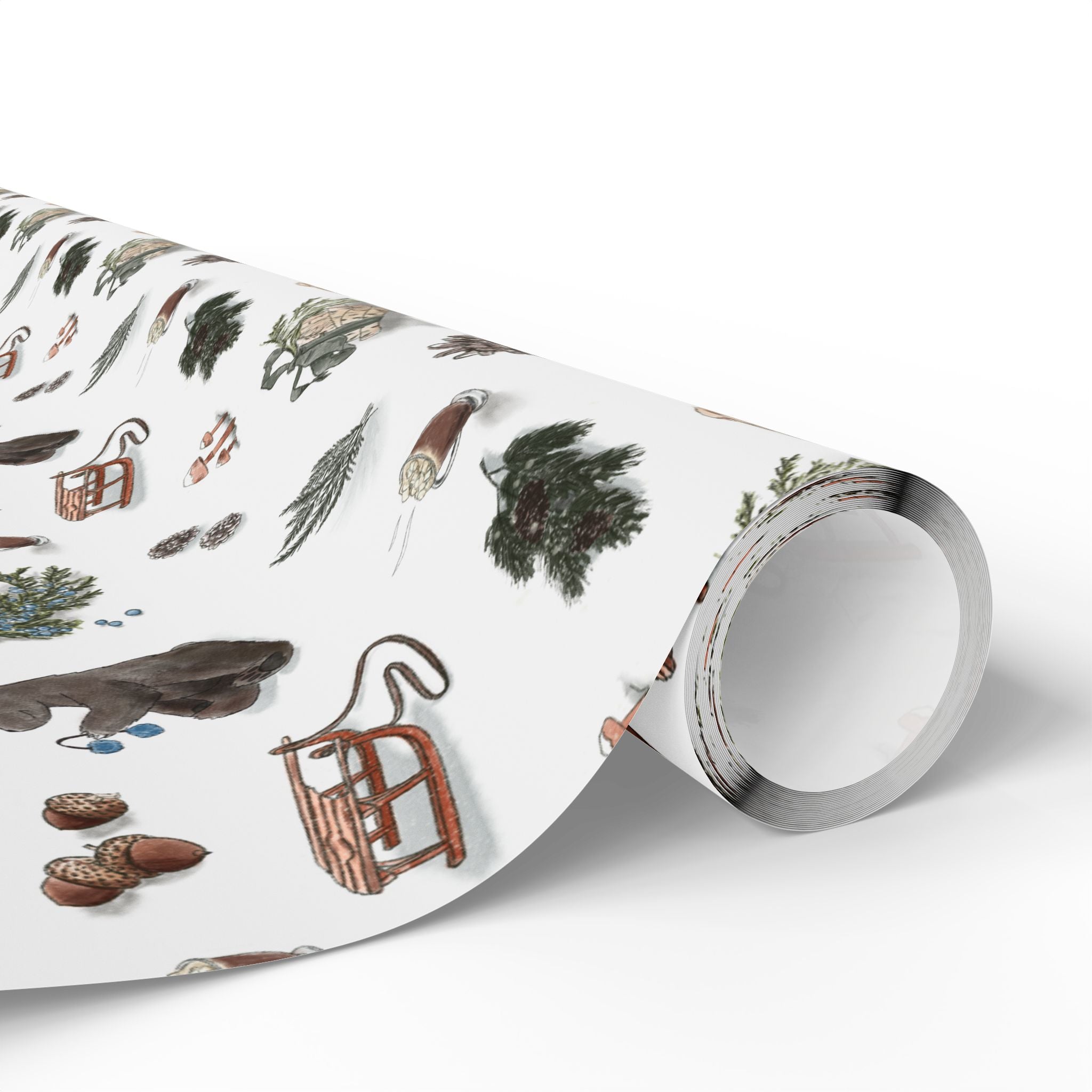 "Evergreen Winter" Illustrated Gift Wrap