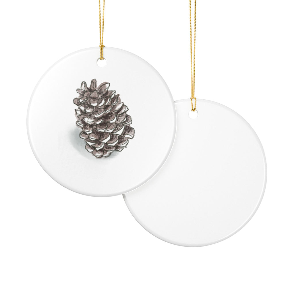 Pine Cone Ceramic Ornament