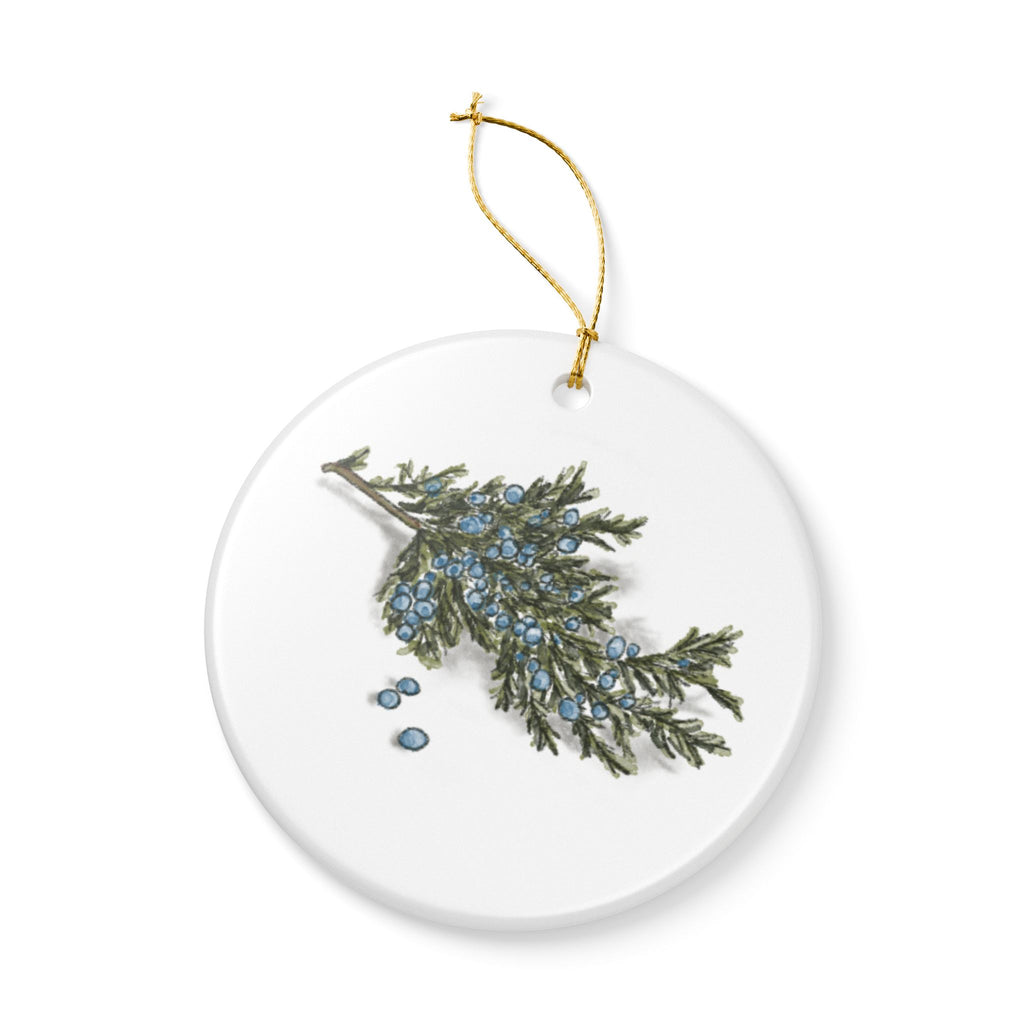 Juniper Sprig Ceramic Ornament