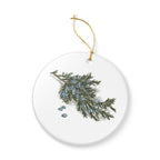 Juniper Sprig Ceramic Ornament