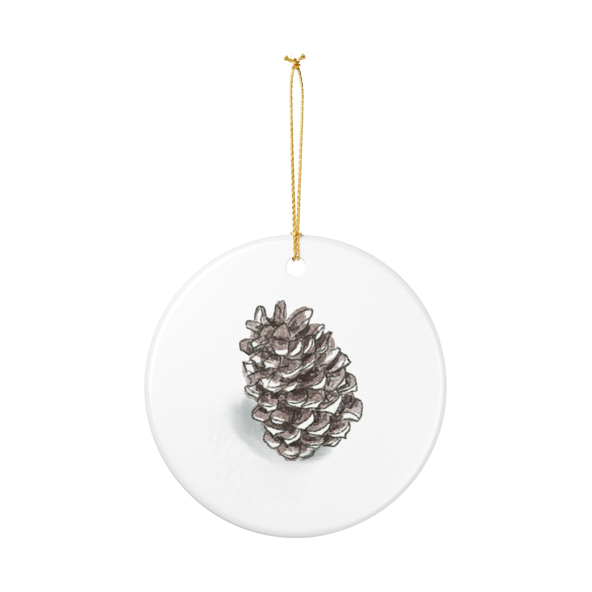 Pine Cone Ceramic Ornament
