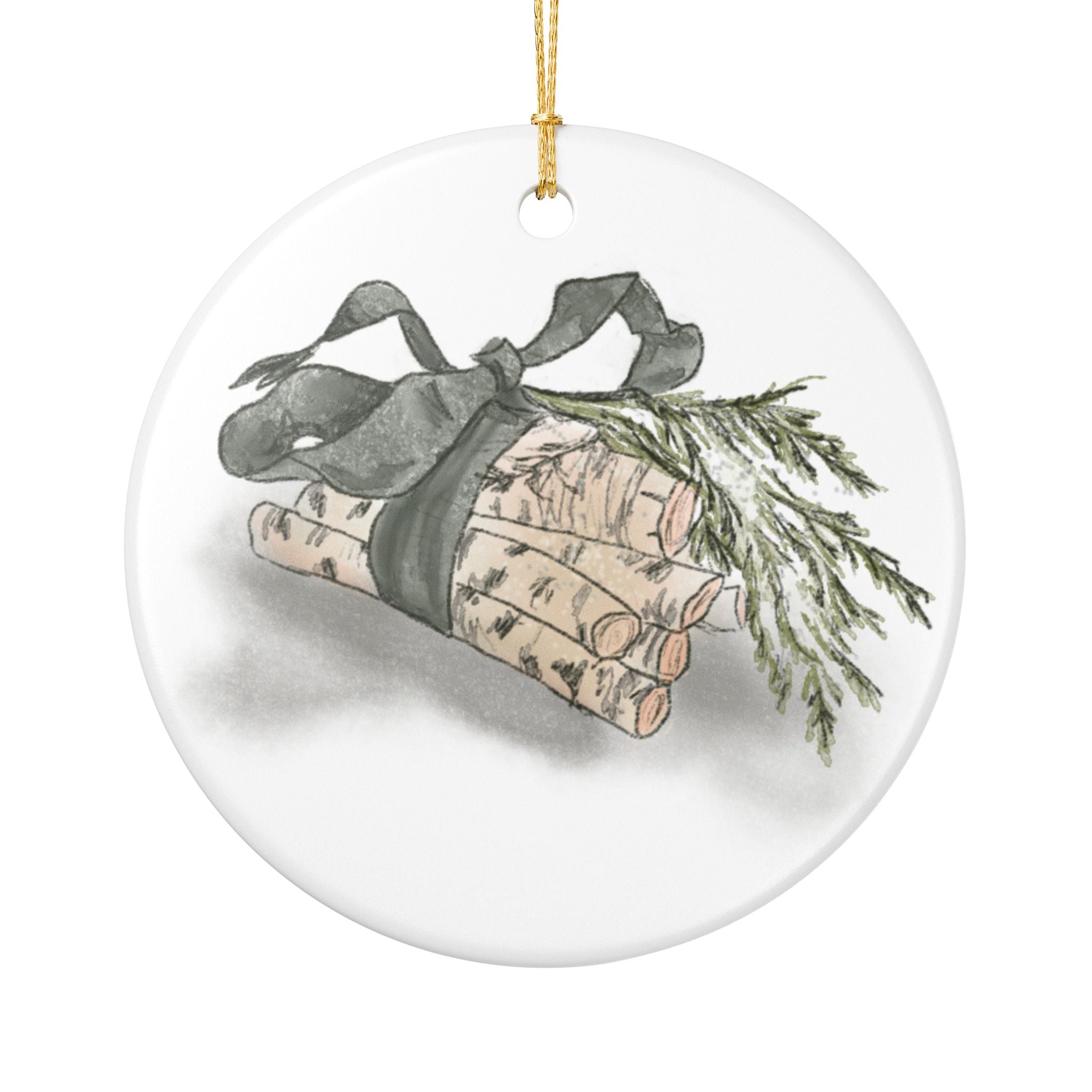 Bundle of Birch Ceramic Ornament