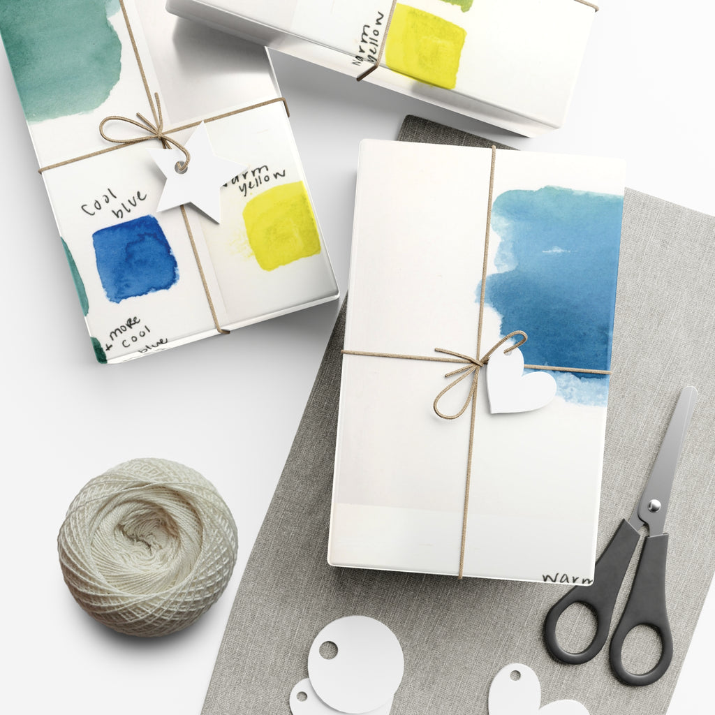 “Studio Scribbles” Watercolor Swatch Wrapping Paper