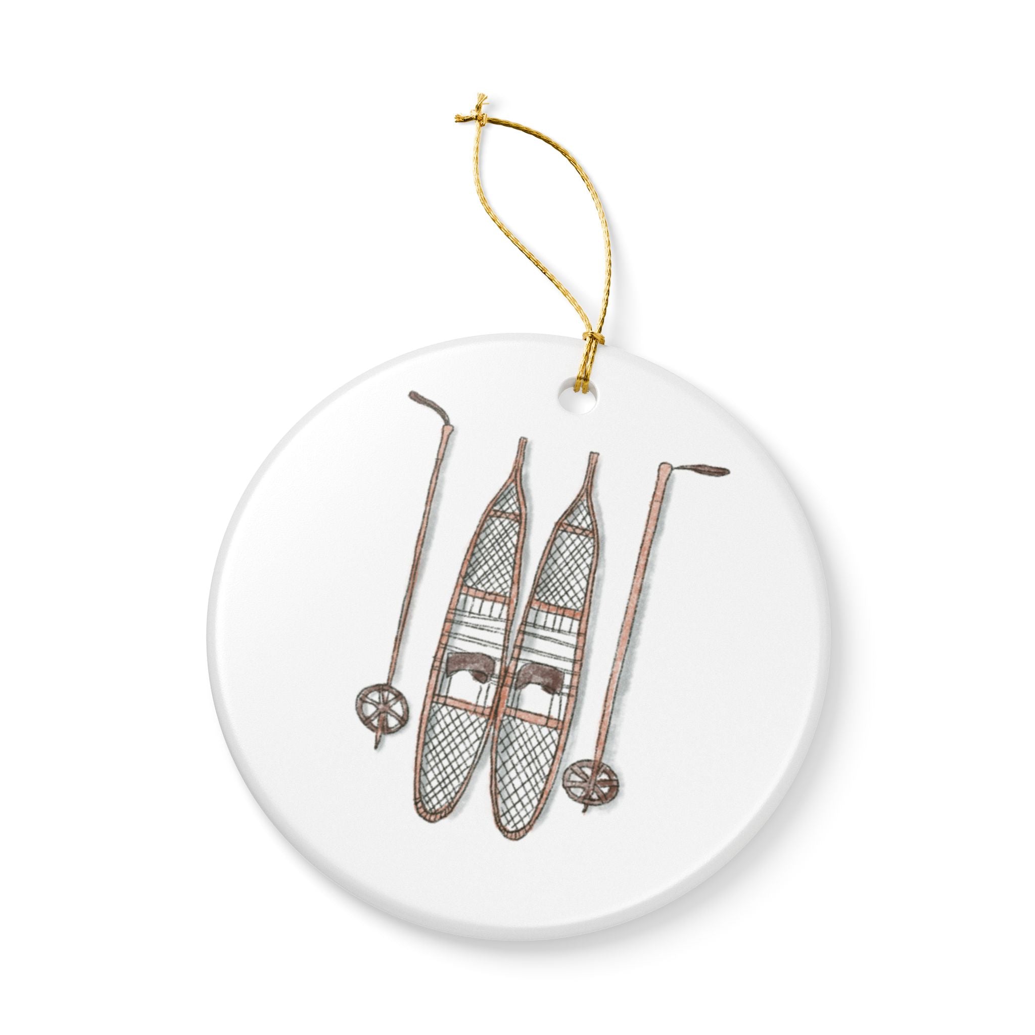 Snowshoes Ceramic Ornament