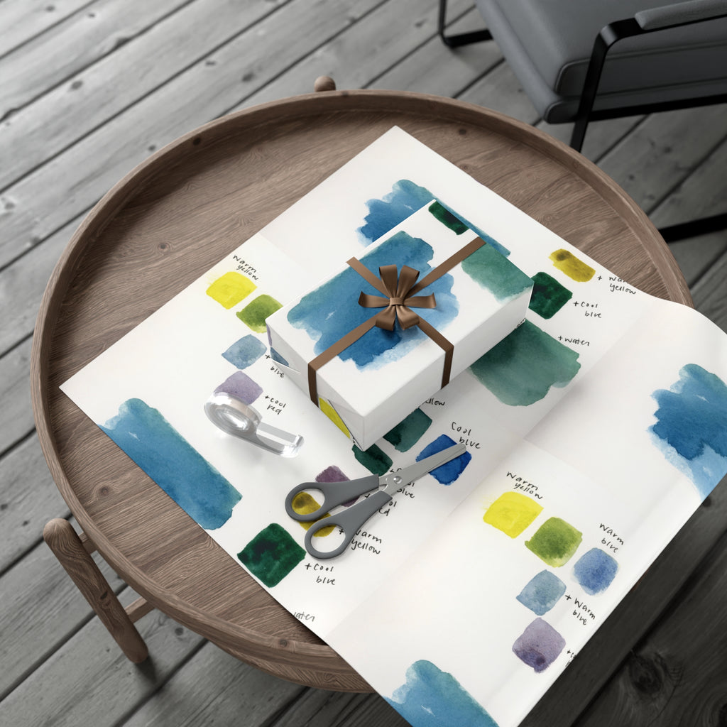 “Studio Scribbles” Watercolor Swatch Wrapping Paper