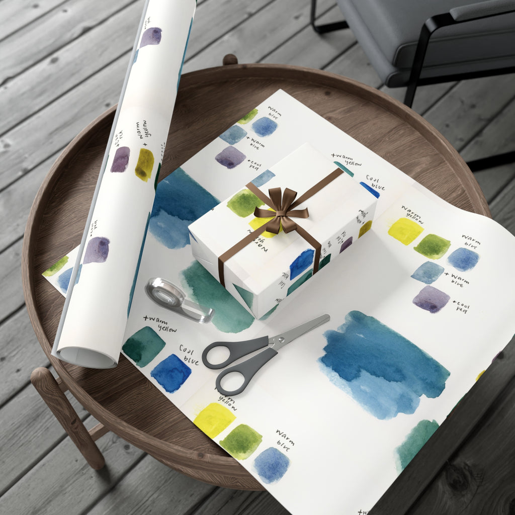 “Studio Scribbles” Watercolor Swatch Wrapping Paper