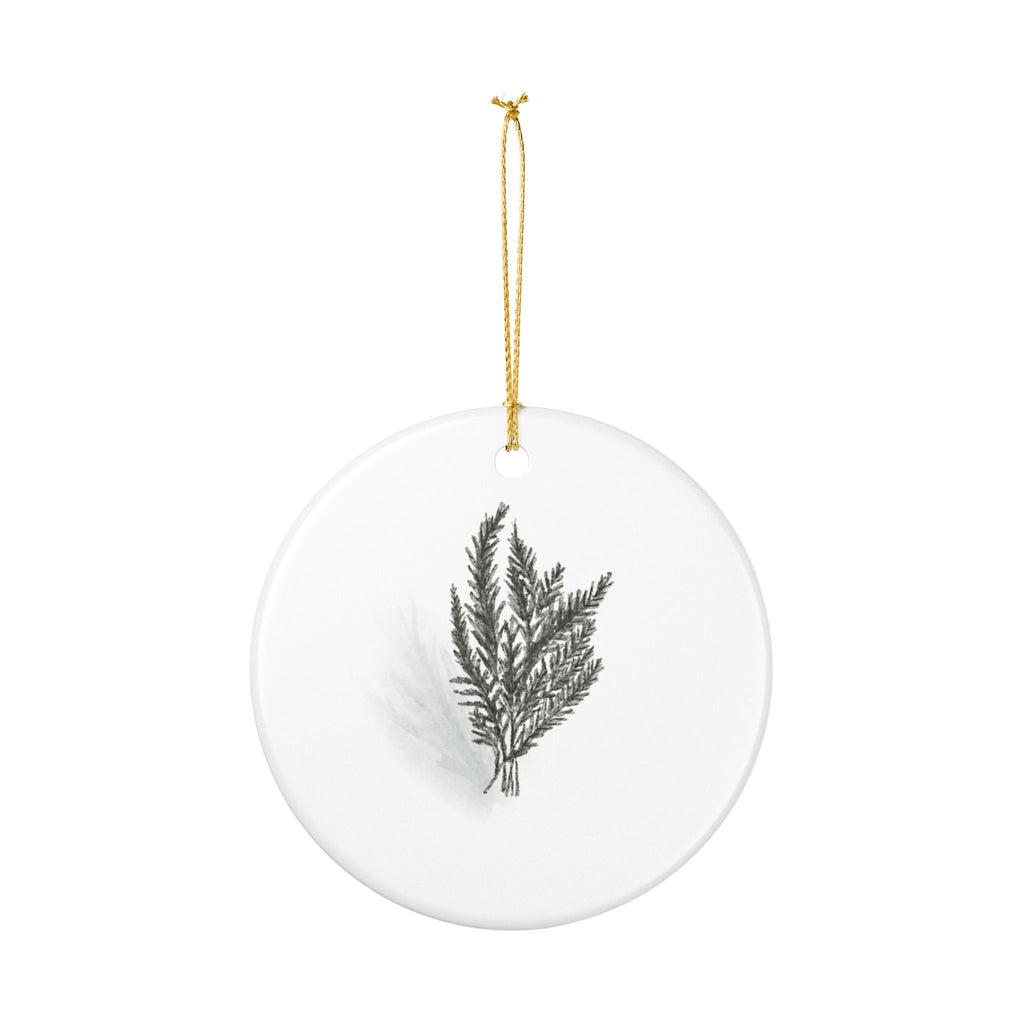 Cedar Bough Ceramic Ornament