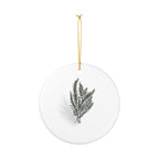Cedar Bough Ceramic Ornament