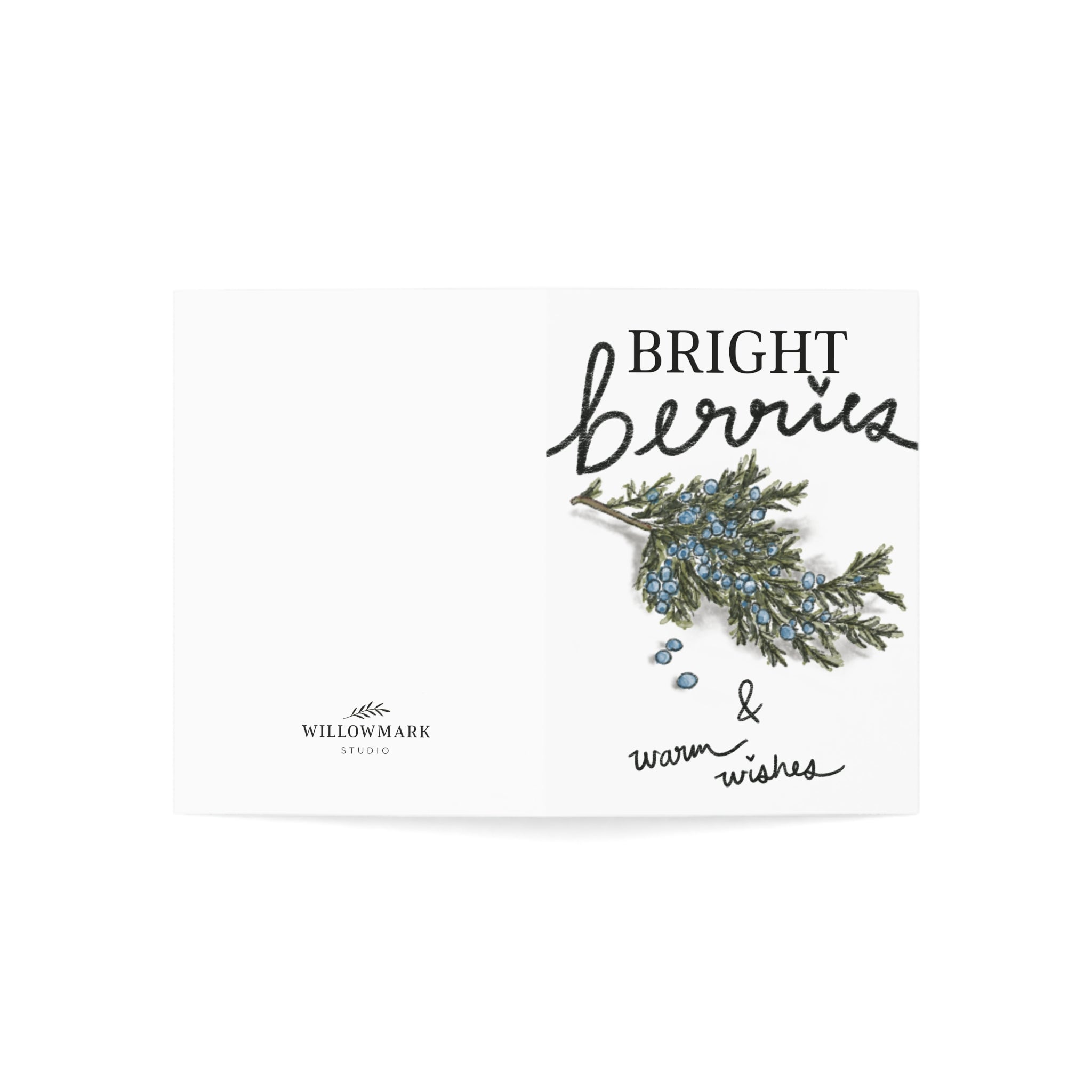 "Bright Berries and Warm Wishes" Greeting Card (1, 10, 30, or 50 pack)