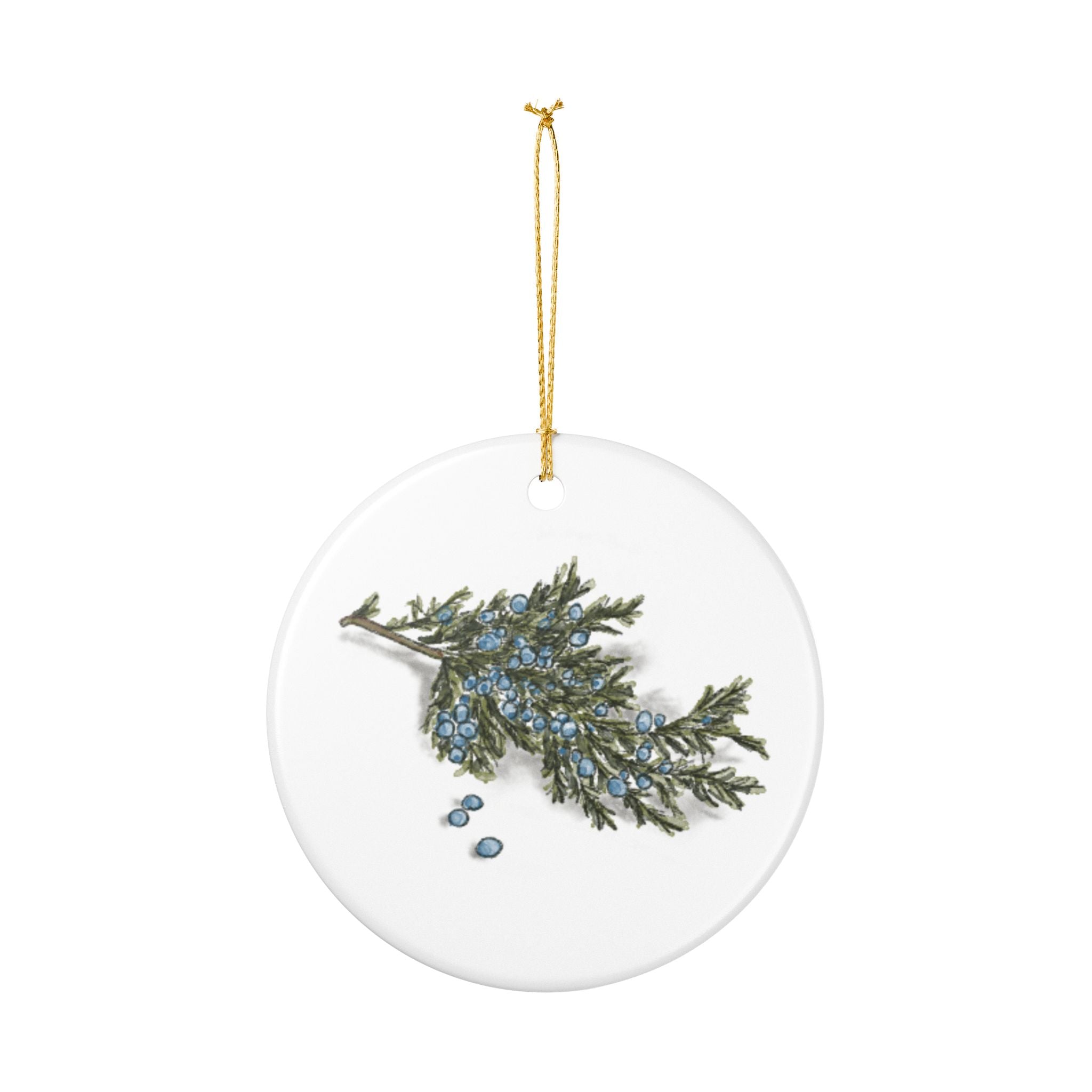 Juniper Sprig Ceramic Ornament