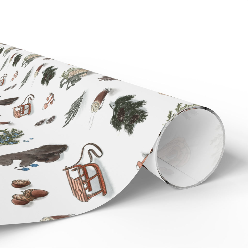 "Evergreen Winter" Illustrated Gift Wrap