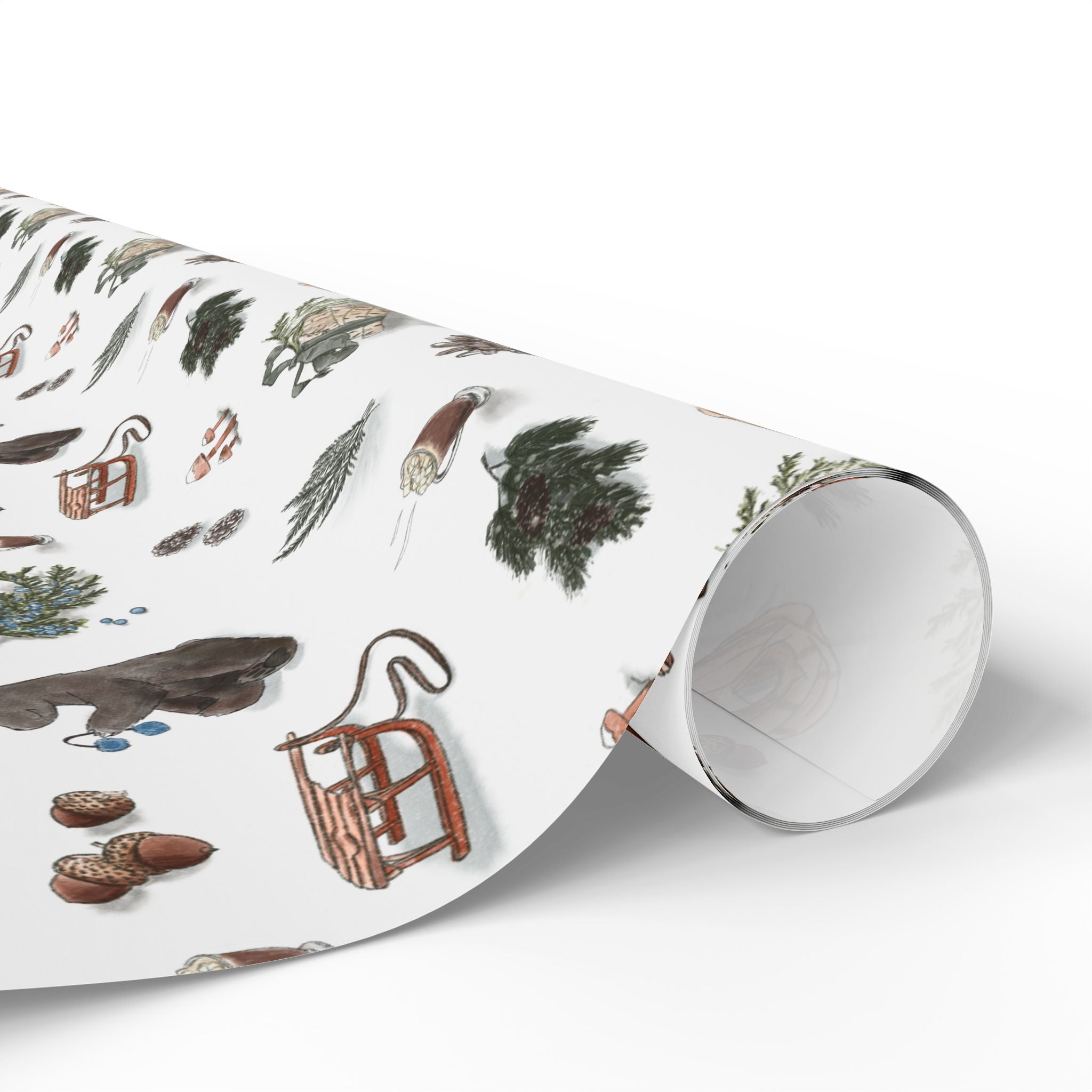 "Evergreen Winter" Illustrated Gift Wrap