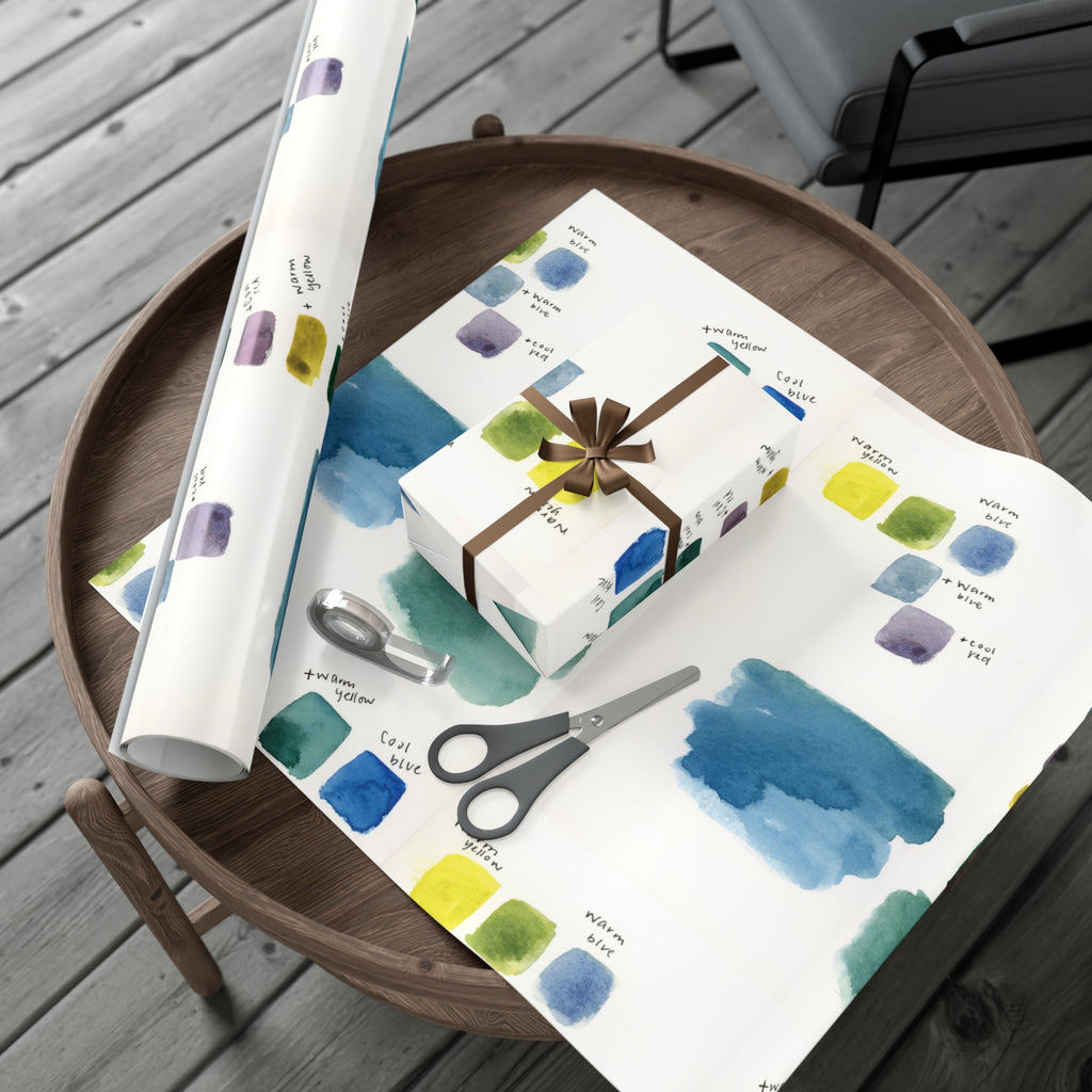 “Studio Scribbles” Watercolor Swatch Wrapping Paper
