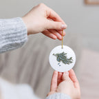 Juniper Sprig Ceramic Ornament