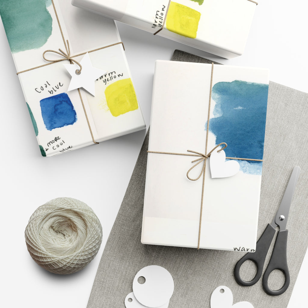 “Studio Scribbles” Watercolor Swatch Wrapping Paper