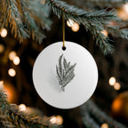 Cedar Bough Ceramic Ornament