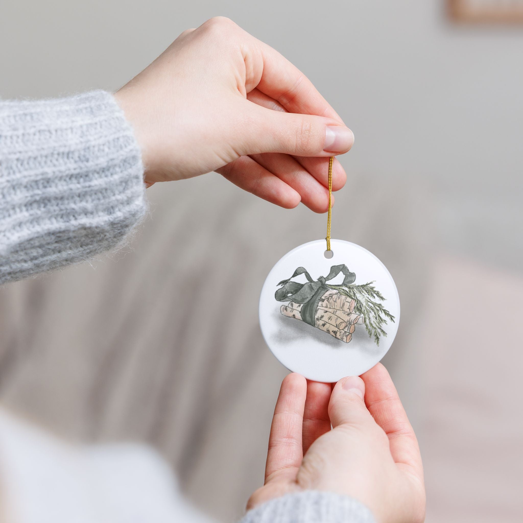 Bundle of Birch Ceramic Ornament