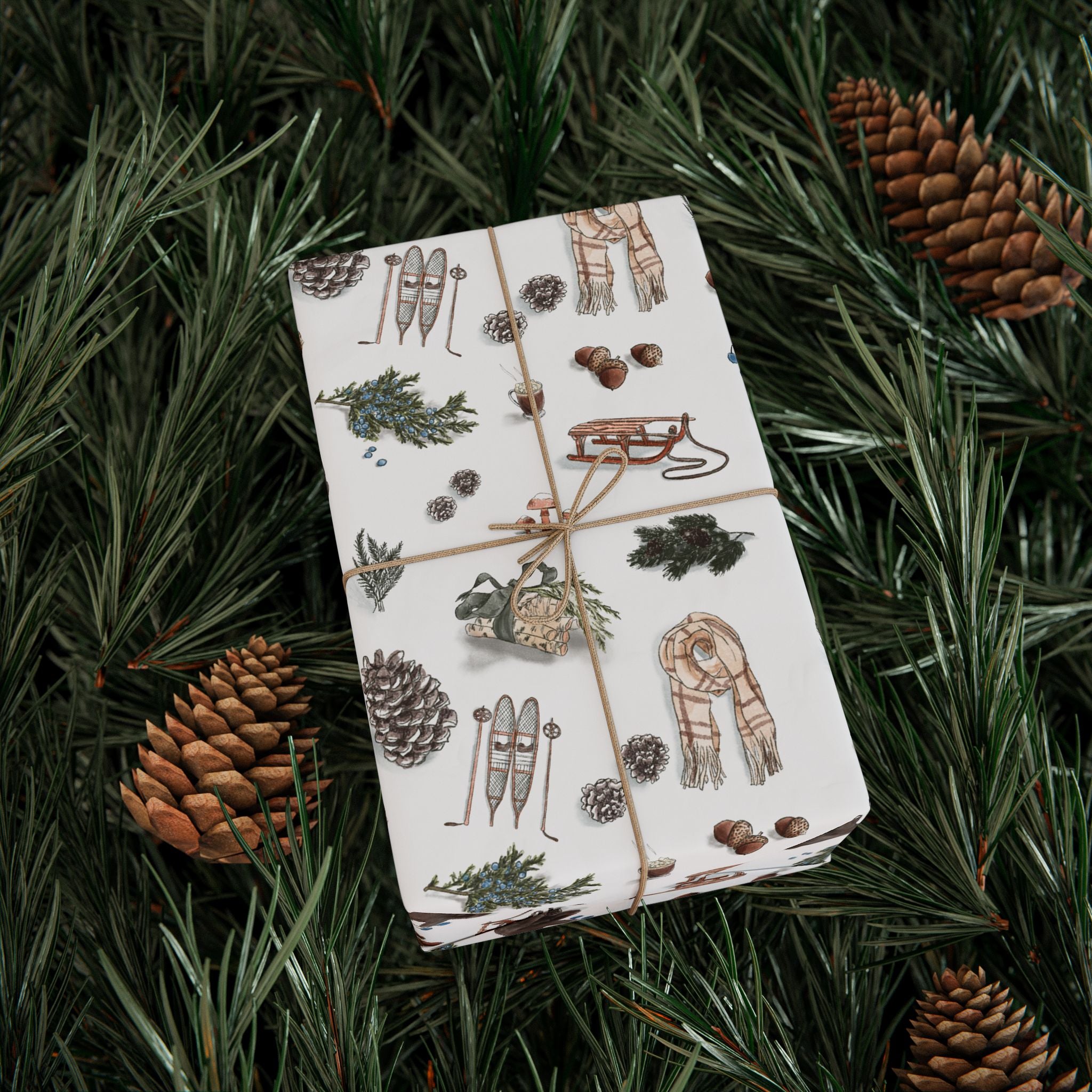 "Evergreen Winter" Illustrated Gift Wrap