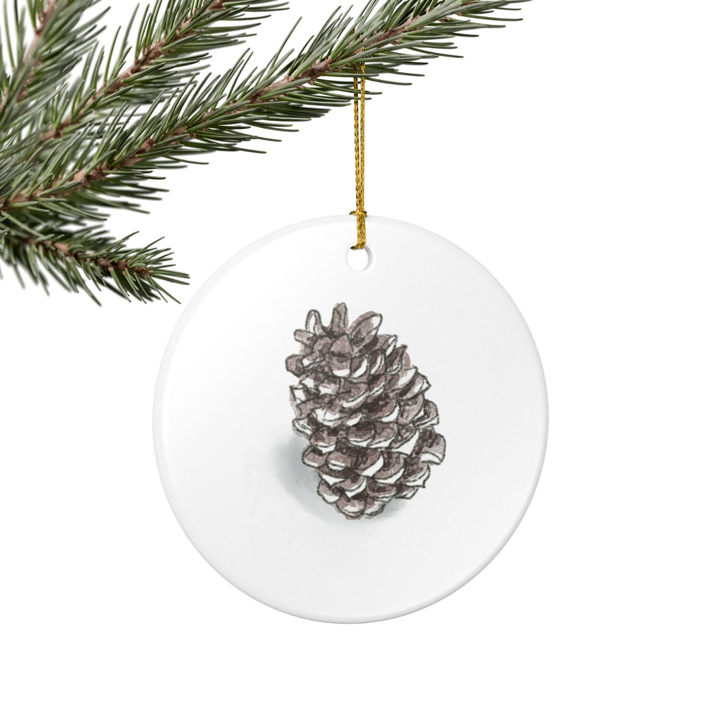 Pine Cone Ceramic Ornament