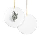 Cedar Bough Ceramic Ornament