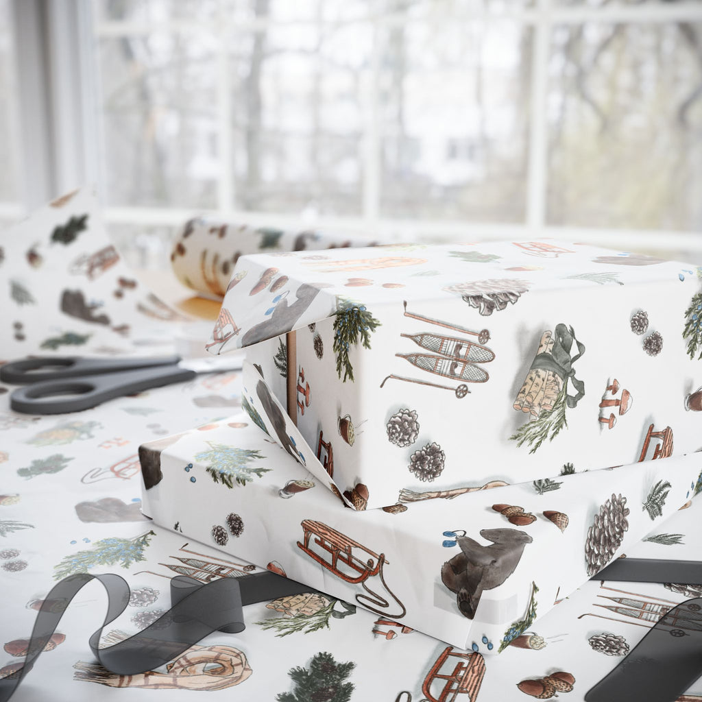 "Evergreen Winter" Illustrated Gift Wrap