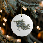Juniper Sprig Ceramic Ornament