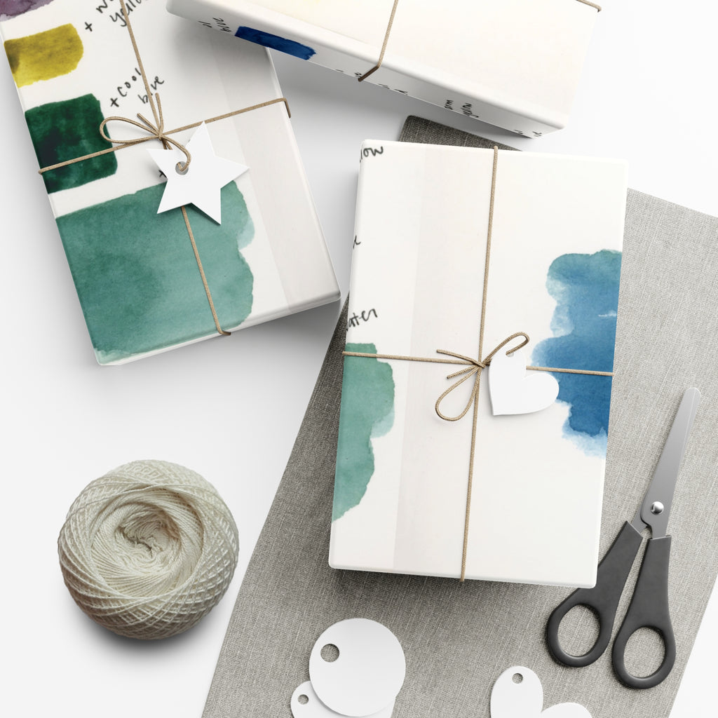 “Studio Scribbles” Watercolor Swatch Wrapping Paper