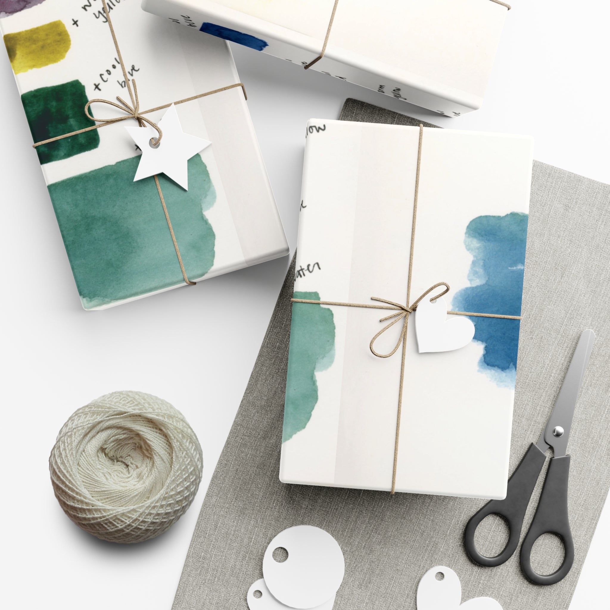 “Studio Scribbles” Watercolor Swatch Wrapping Paper