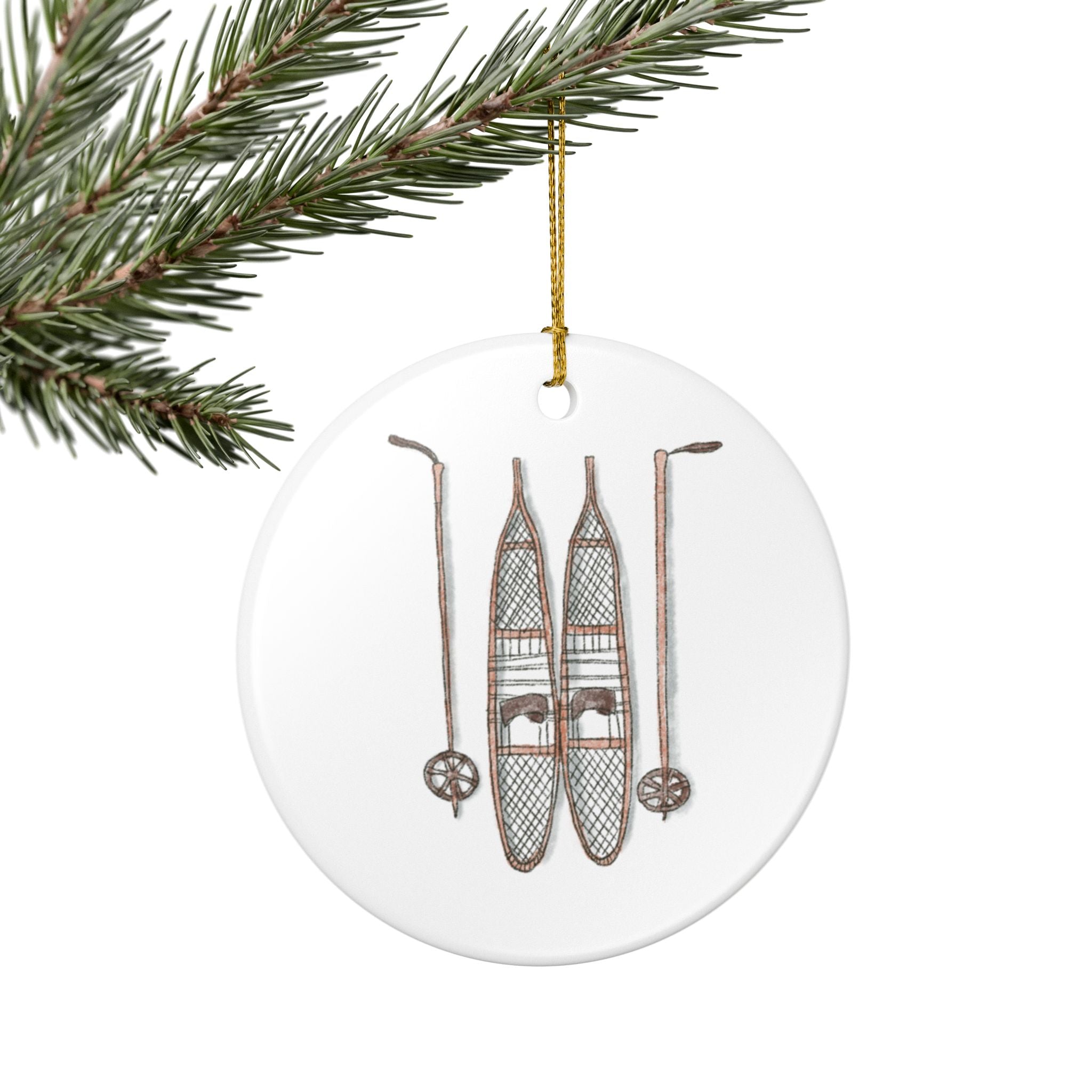 Snowshoes Ceramic Ornament