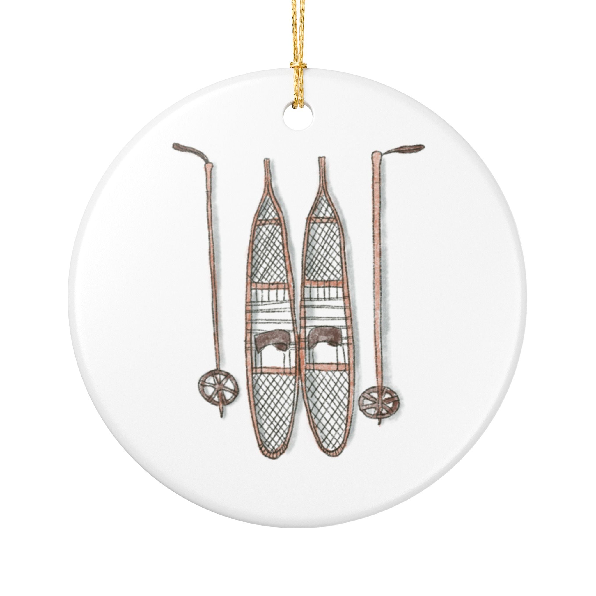 Snowshoes Ceramic Ornament