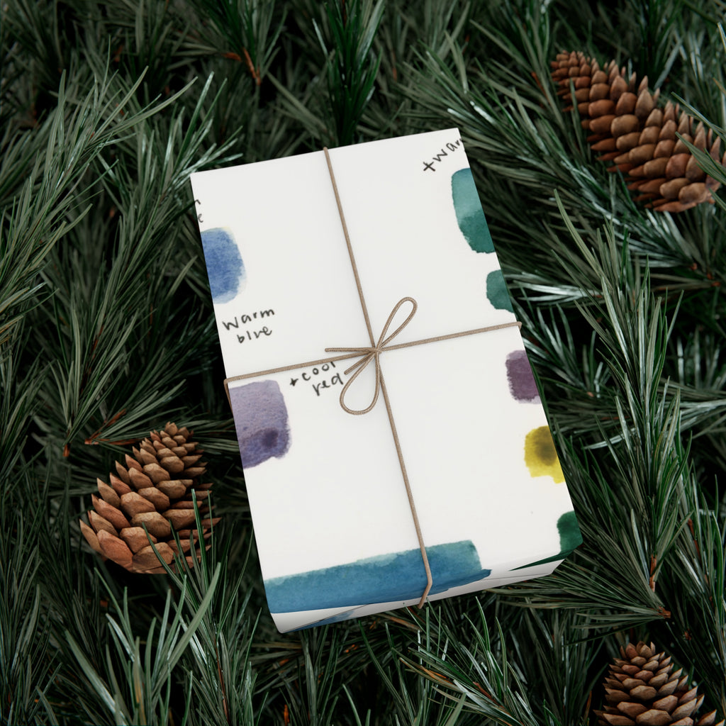 “Studio Scribbles” Watercolor Swatch Wrapping Paper