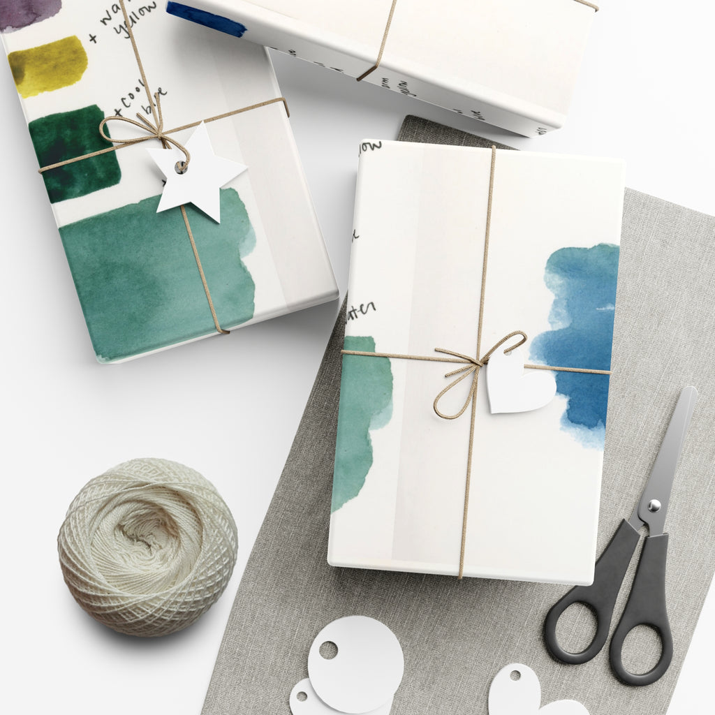 “Studio Scribbles” Watercolor Swatch Wrapping Paper