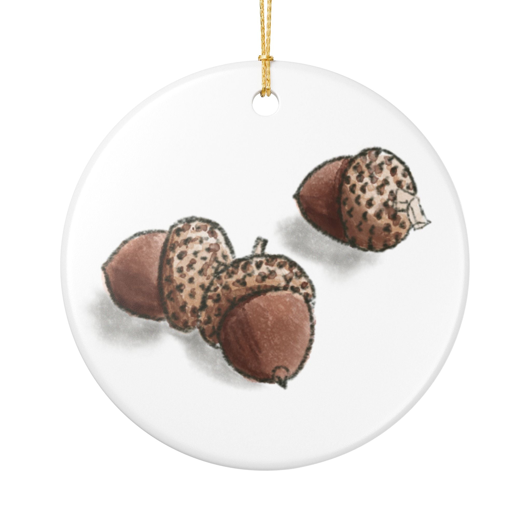 Acorns Ceramic Ornament