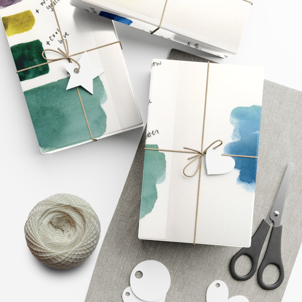 “Studio Scribbles” Watercolor Swatch Wrapping Paper