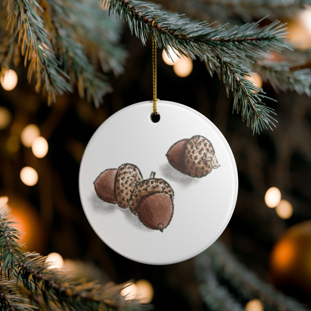 Acorns Ceramic Ornament