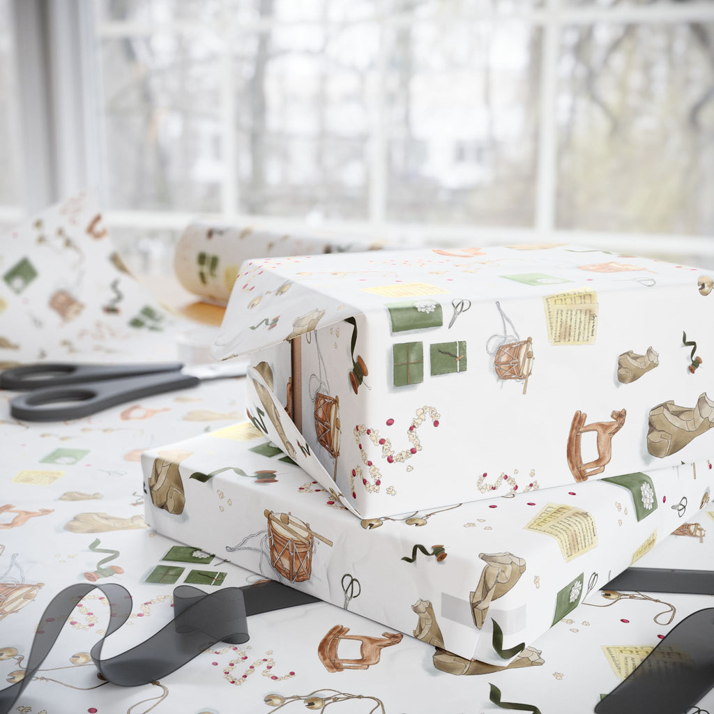 "Jingle Bells & Joy" Illustrated Gift Wrap