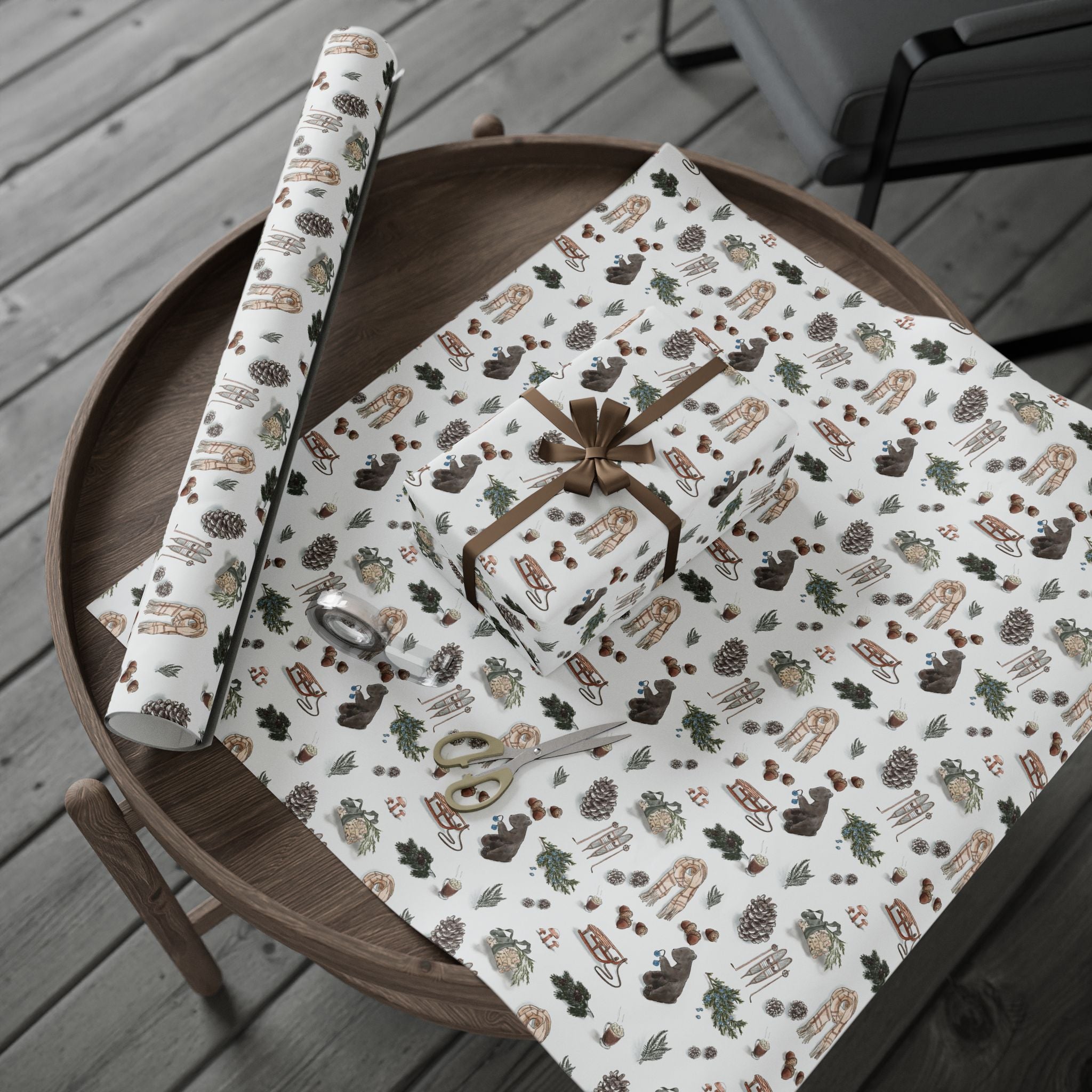 "Evergreen Winter" Illustrated Gift Wrap