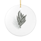 Cedar Bough Ceramic Ornament