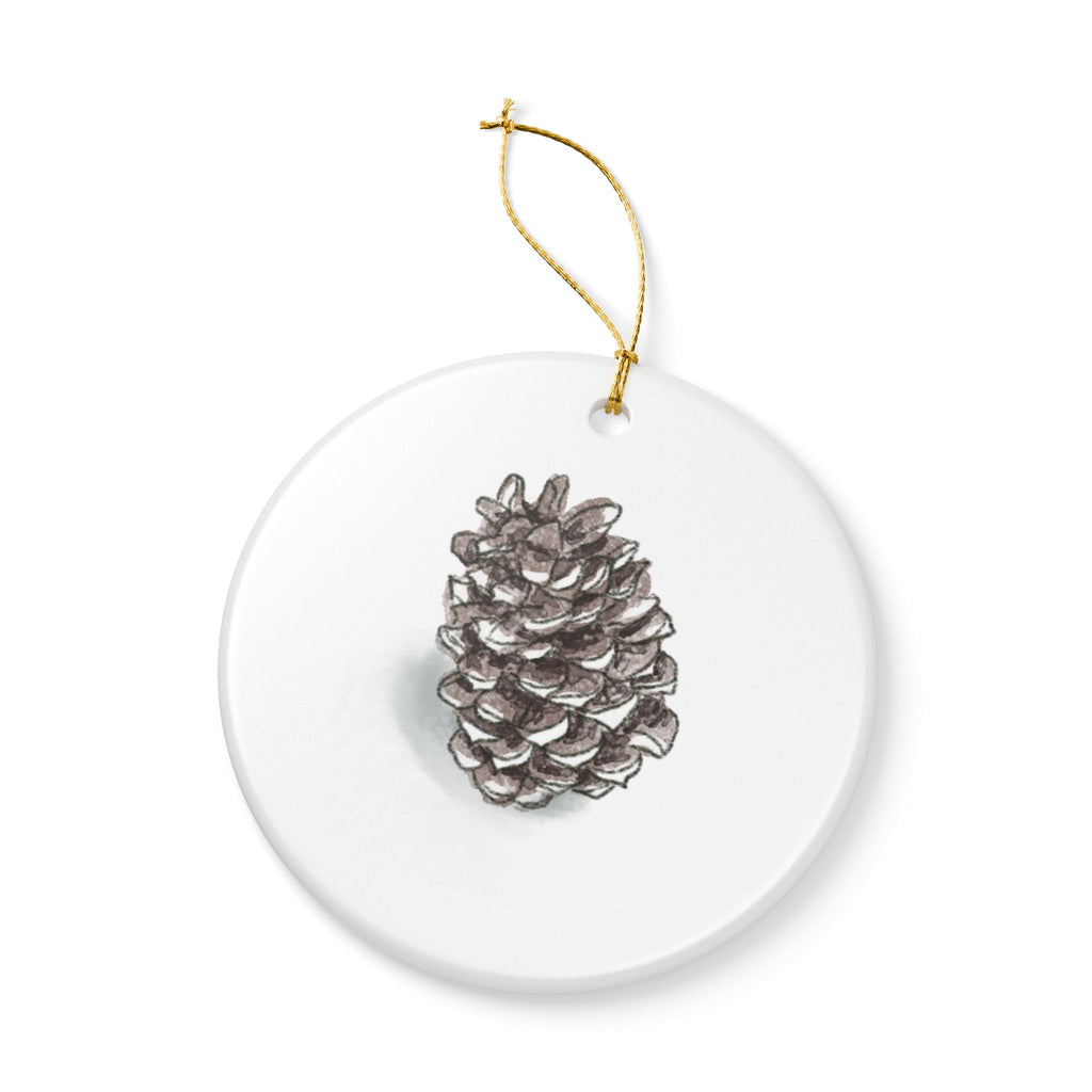 Pine Cone Ceramic Ornament