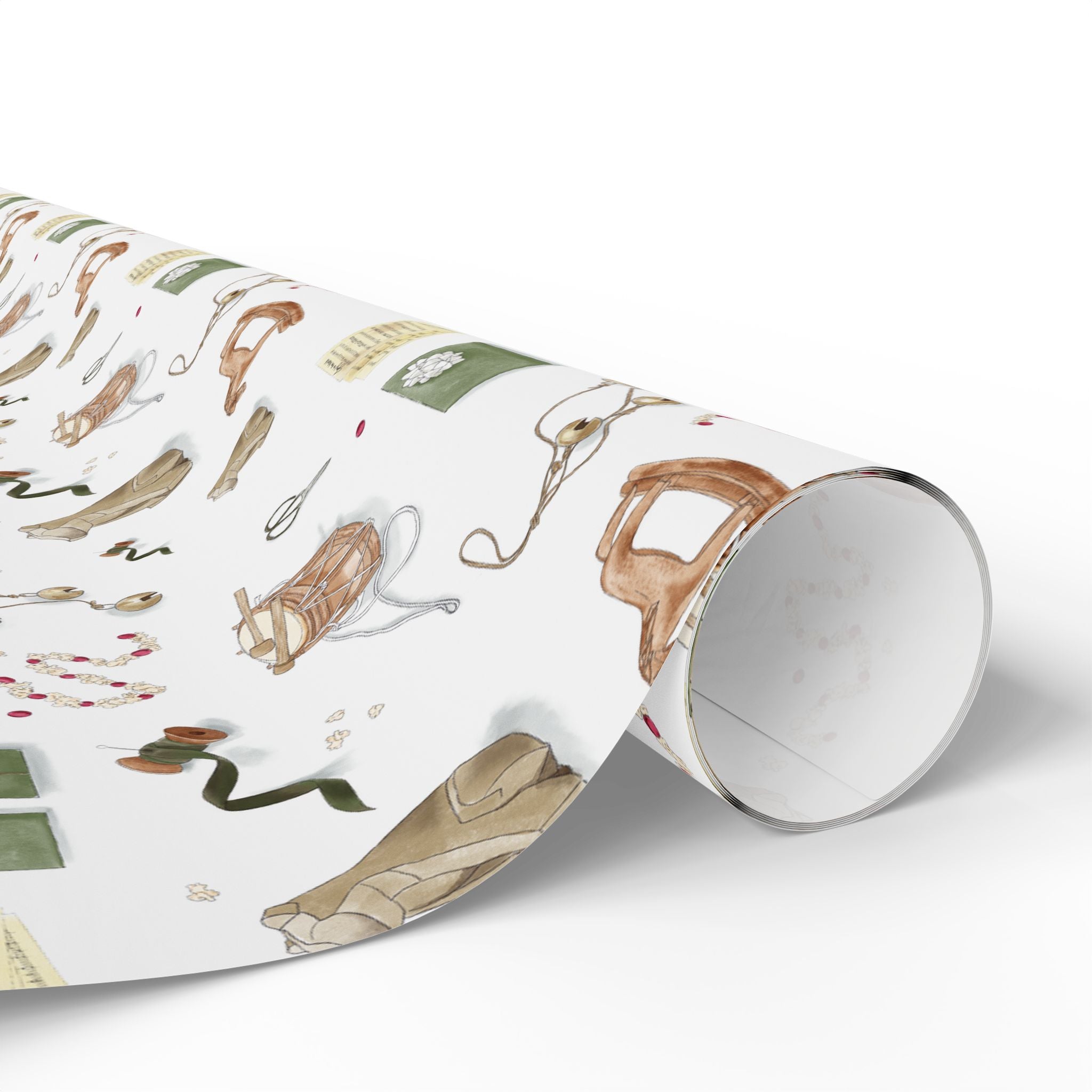 "Jingle Bells & Joy" Illustrated Gift Wrap