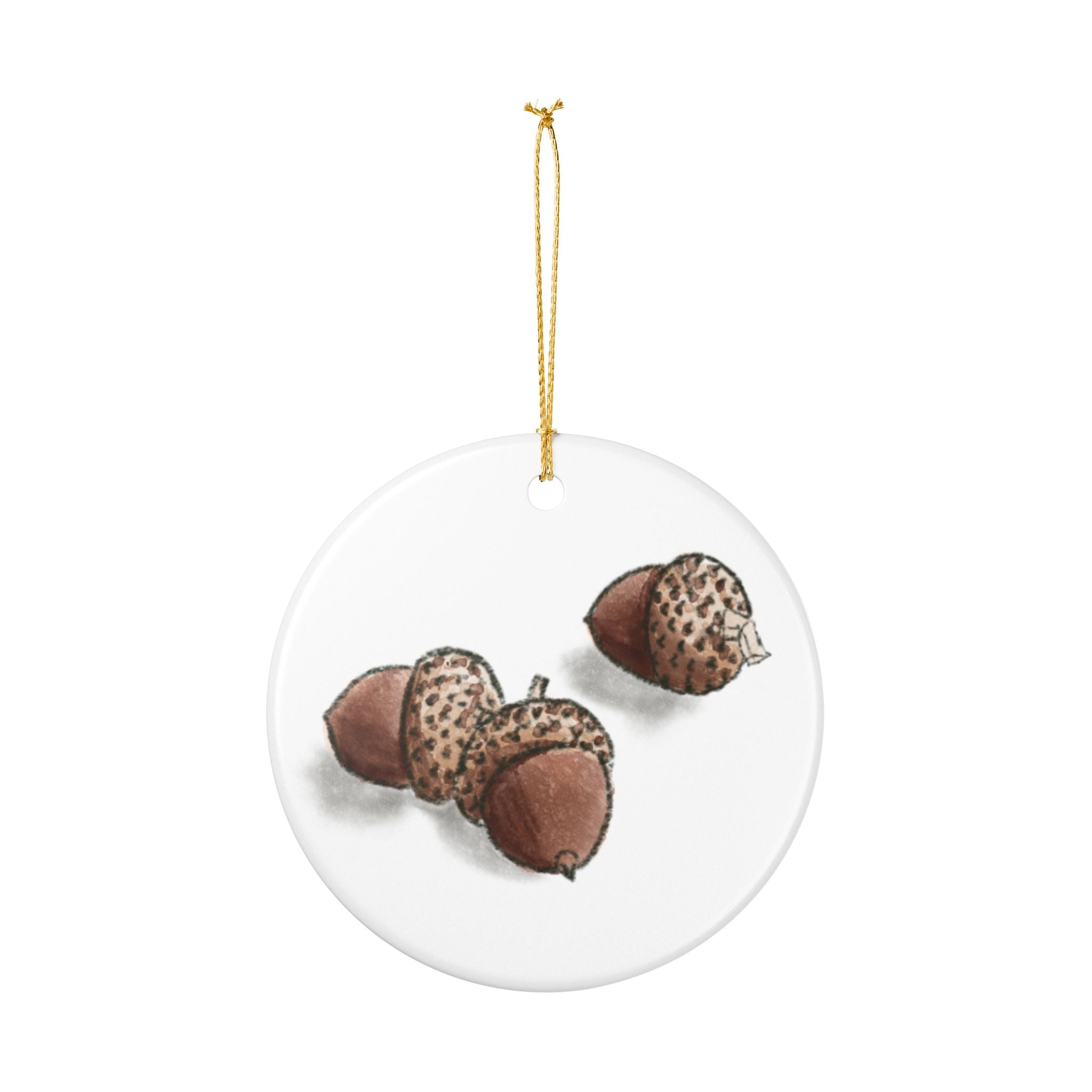 Acorns Ceramic Ornament