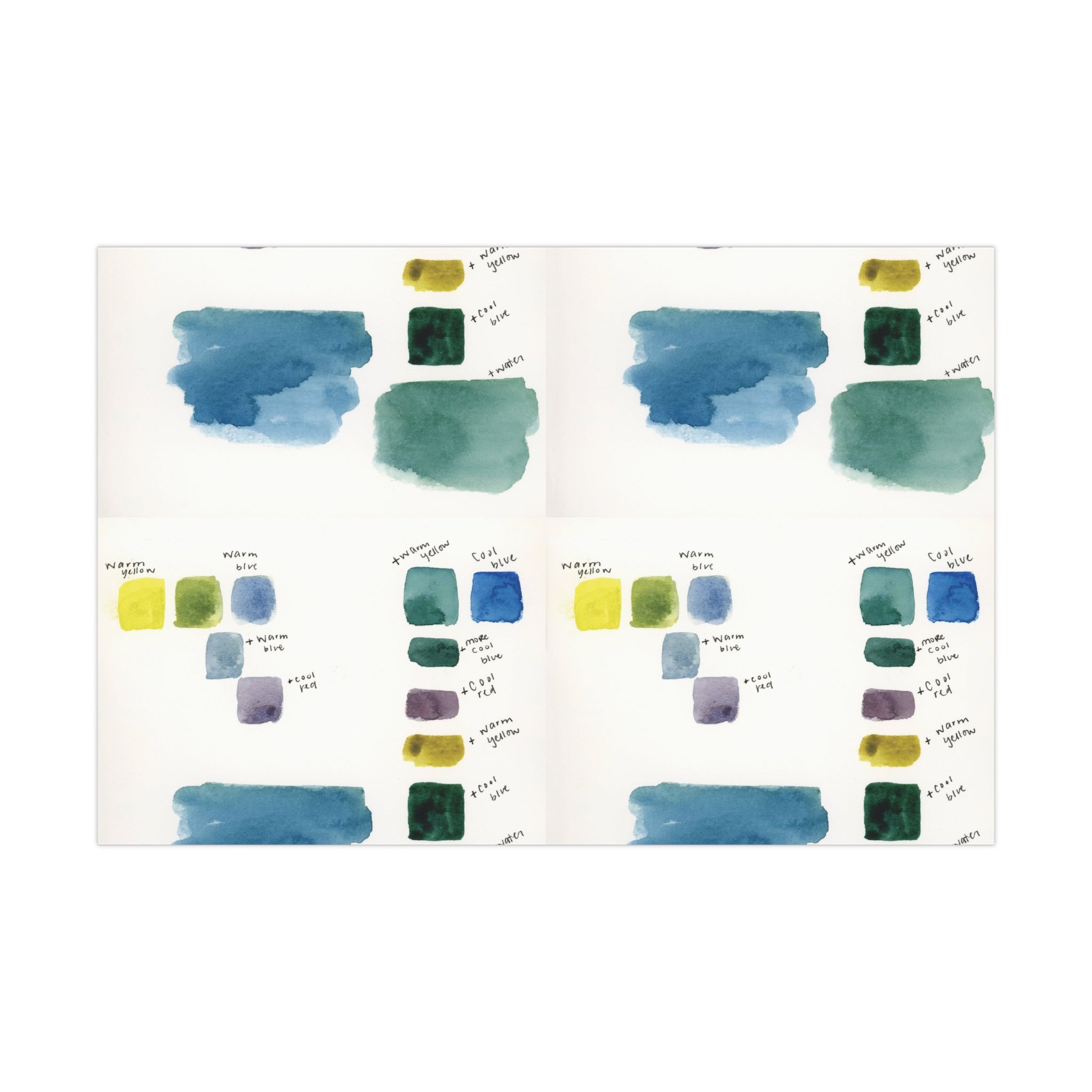 “Studio Scribbles” Watercolor Swatch Wrapping Paper