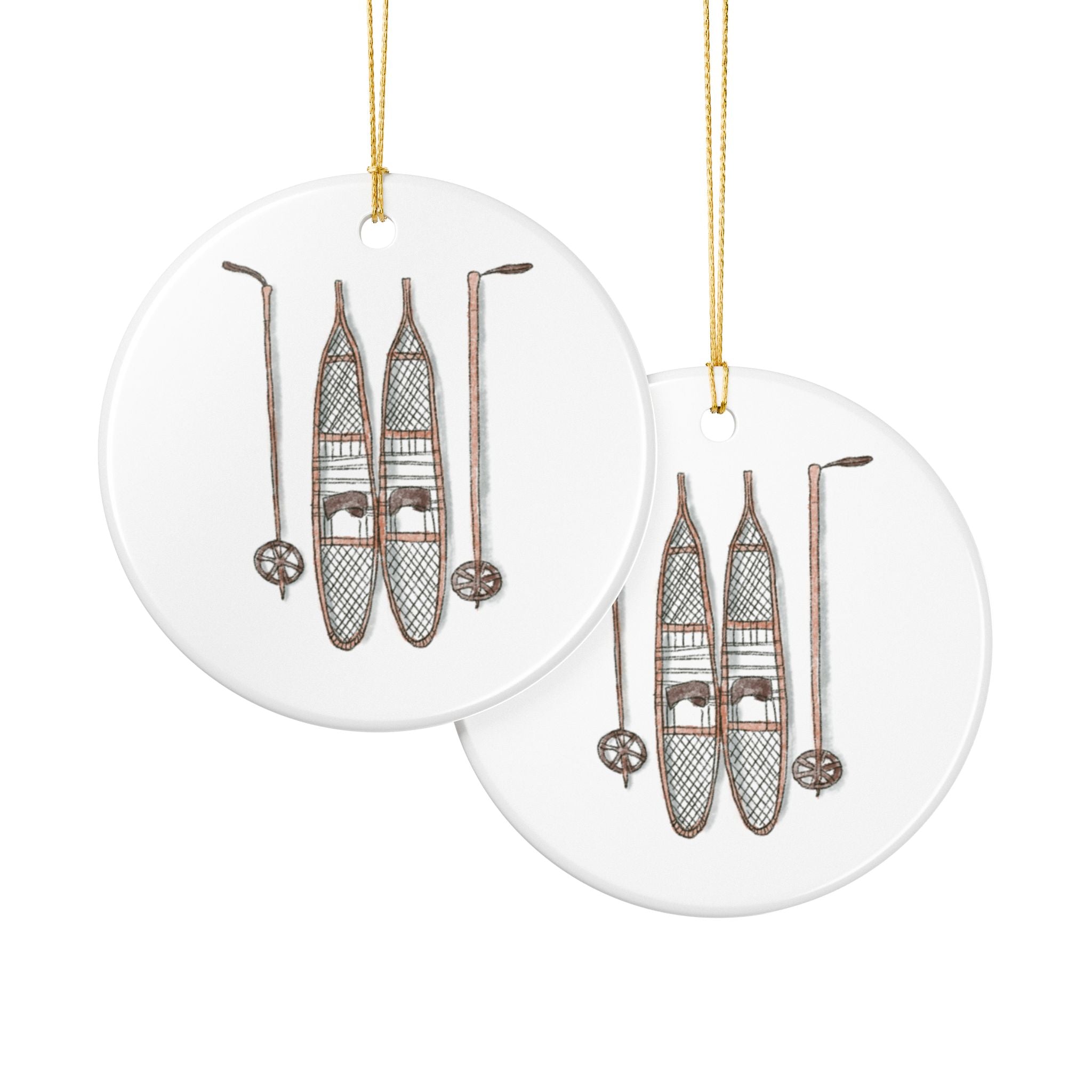 Snowshoes Ceramic Ornament