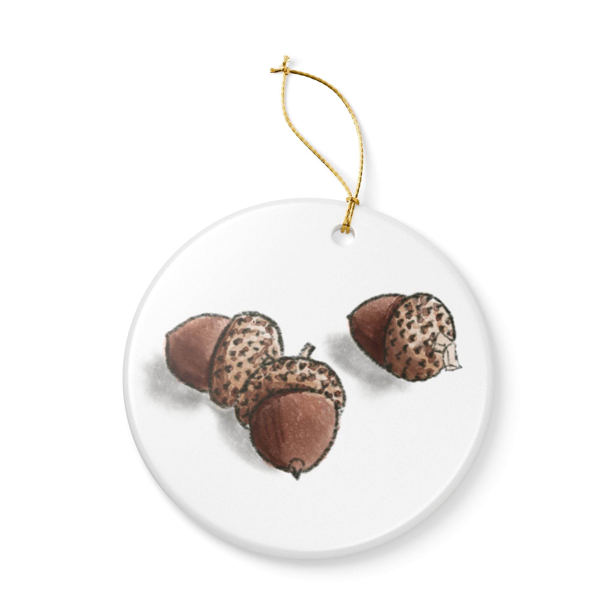 Acorns Ceramic Ornament